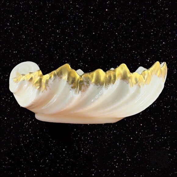 Vintage Lenox Porcelain Shell Trinket Dish Bowl Gold Edges Old Mark USA 91 86 - Picture 15 of 16